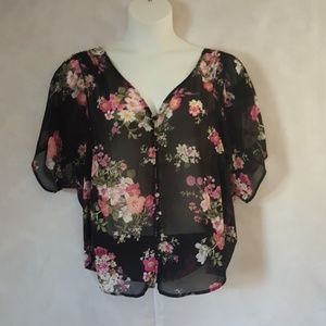 Torrid Button Front Chiffon Blouse